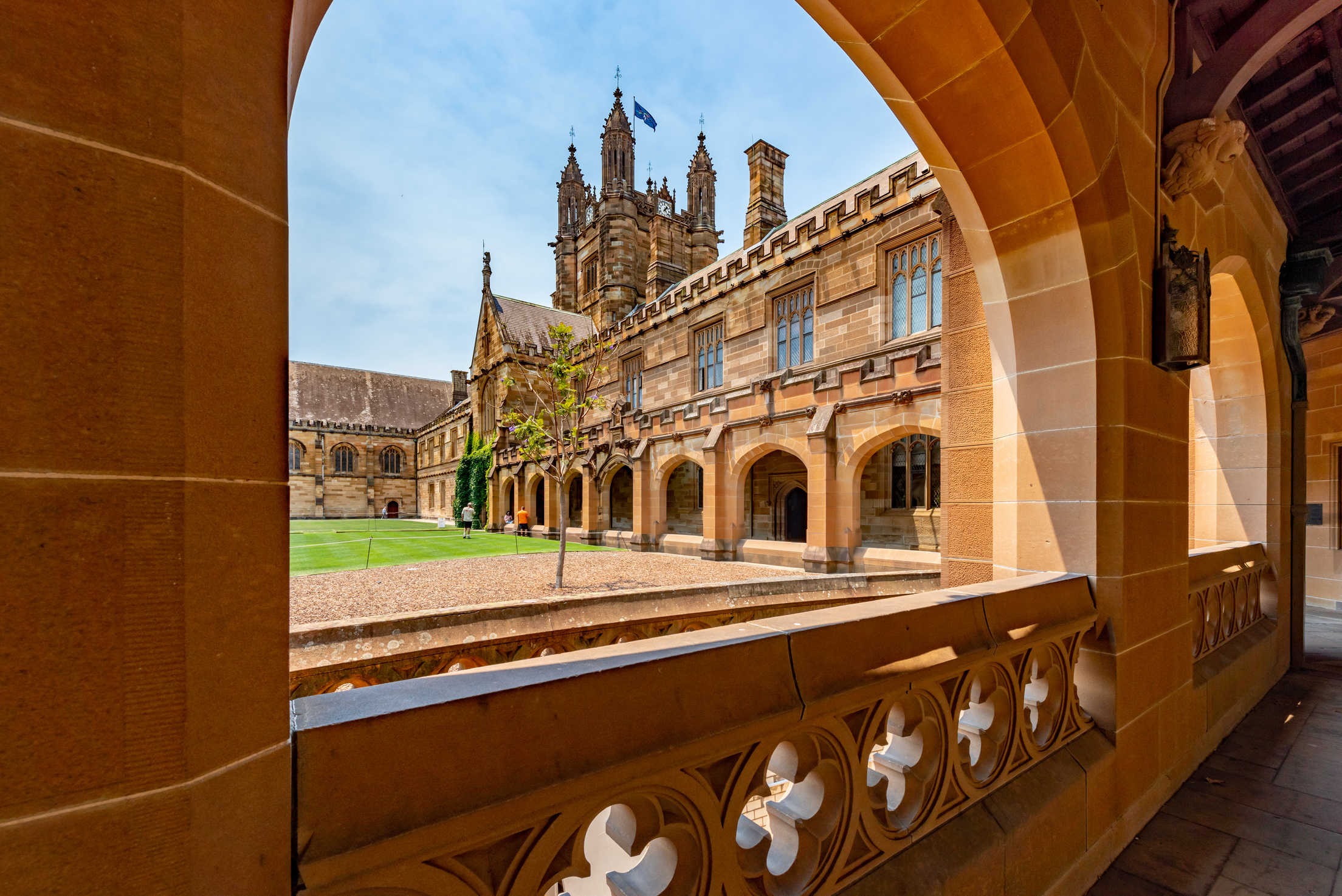 The main quadrangle building of the University of Sydney, Australia.